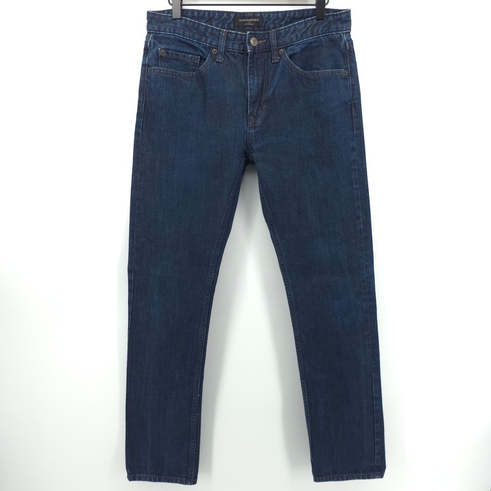 Banana Republic Slim Straight Mens Jeans 31x32 Dark Blue Indigo Denim